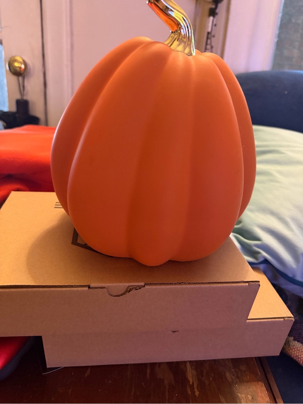 Huntington Home Orange Decorative Ceramic Pumpkin